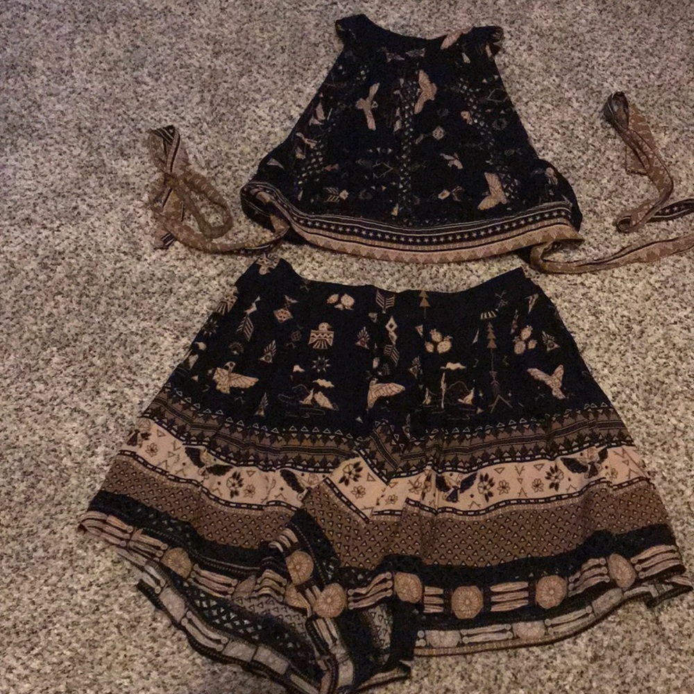 Boutique shorts and crop top set
